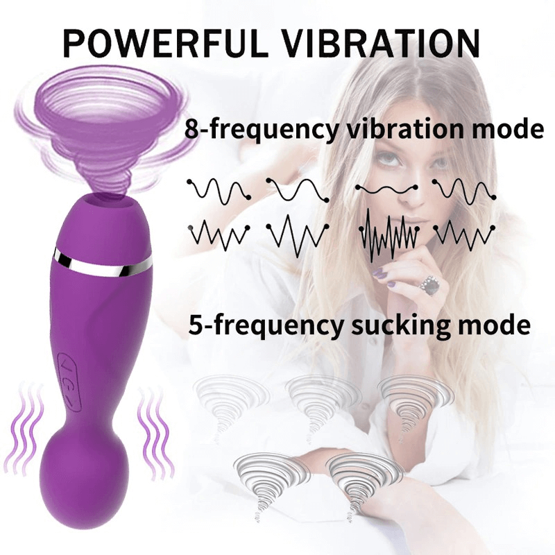 2 in 1 Magic Wand Vibrator / Vibrating and Suction Clitoral Stimulator / Female Sex Toys - EVE's SECRETS