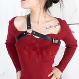 Female PU Leather Shoulder Harness / Women's Body Straps Lingerie Accessories - EVE's SECRETS