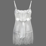 2PC Female Lace Set / Erotic Transparent Clothing With Bows / Sexy Women's G-Strings - EVE's SECRETS
