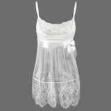 2PC Female Lace Set / Erotic Transparent Clothing With Bows / Sexy Women's G-Strings - EVE's SECRETS