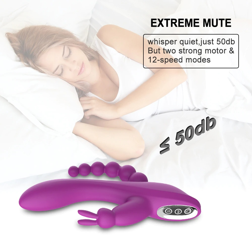 3 in 1 Adult Rabbit Vibrator / G-Spot Vagina Clitoris Stimulator / Female Anal Dildo Vibrator - EVE's SECRETS