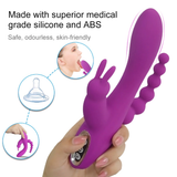 3 in 1 Adult Rabbit Vibrator / G-Spot Vagina Clitoris Stimulator / Female Anal Dildo Vibrator - EVE's SECRETS