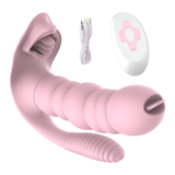 Vibromasseur sans fil 3 en 1 pour femme / Stimulateur de clitoris à ventouse féminine / Masseur de léchage érotique