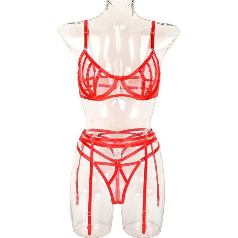 3-Piece Intimate Erotic Costume / Women's Elegant Transparent Underwear / Exotic Lace Set - EVE's SECRETS
