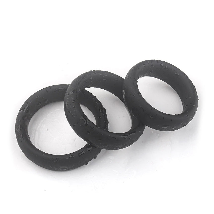 3 Sizes Silicone Cock Ring Set / Penis Enhance Erection Ejaculation Delay Sex Toys For Men - EVE's SECRETS