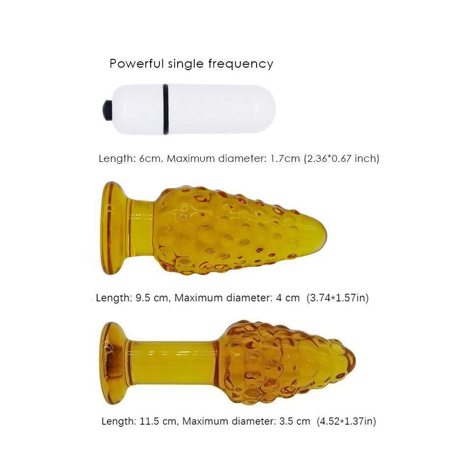 3pcs/Set Adult Anal Plug Toys / Dildo Yellow Glass Butt Plug / Women Sex Toy - EVE's SECRETS