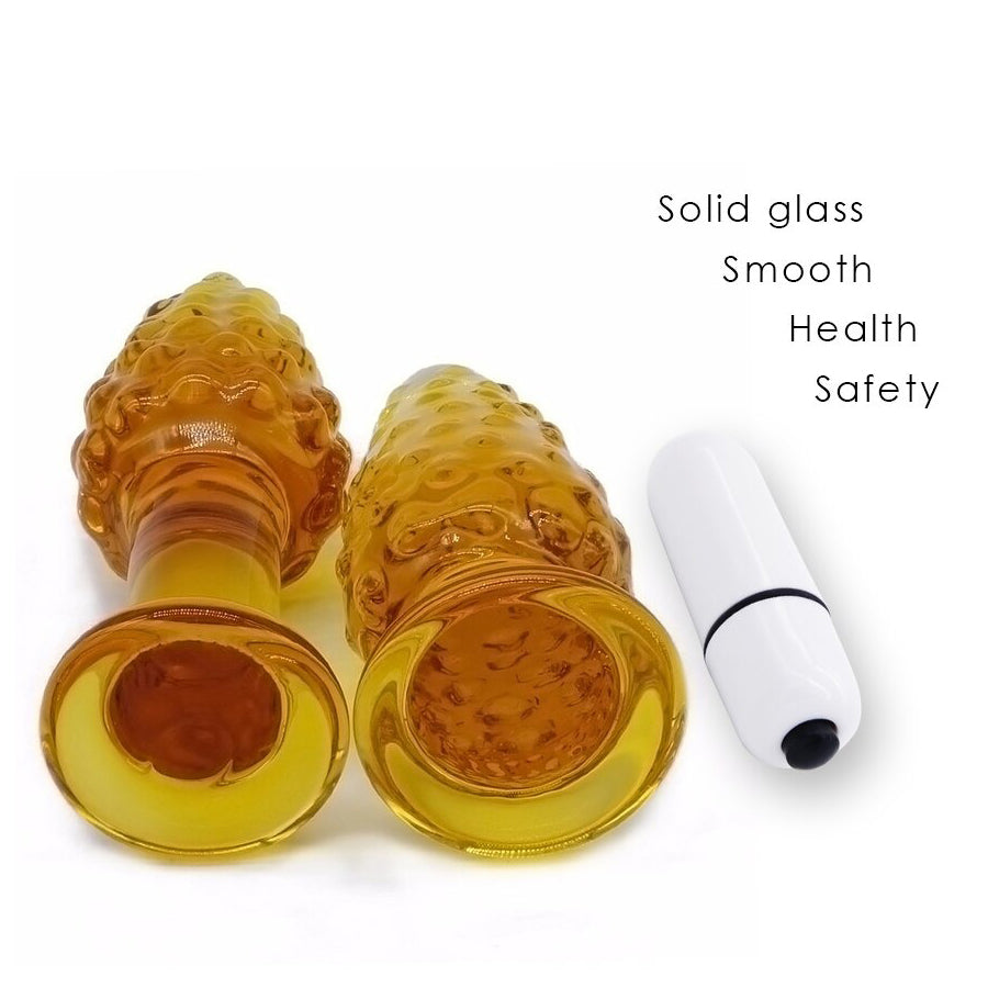 3pcs/Set Adult Anal Plug Toys / Dildo Yellow Glass Butt Plug / Women Sex Toy - EVE's SECRETS