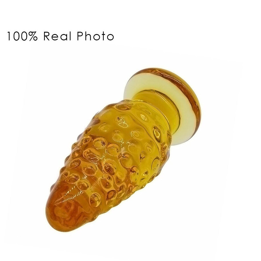 3pcs/Set Adult Anal Plug Toys / Dildo Yellow Glass Butt Plug / Women Sex Toy - EVE's SECRETS