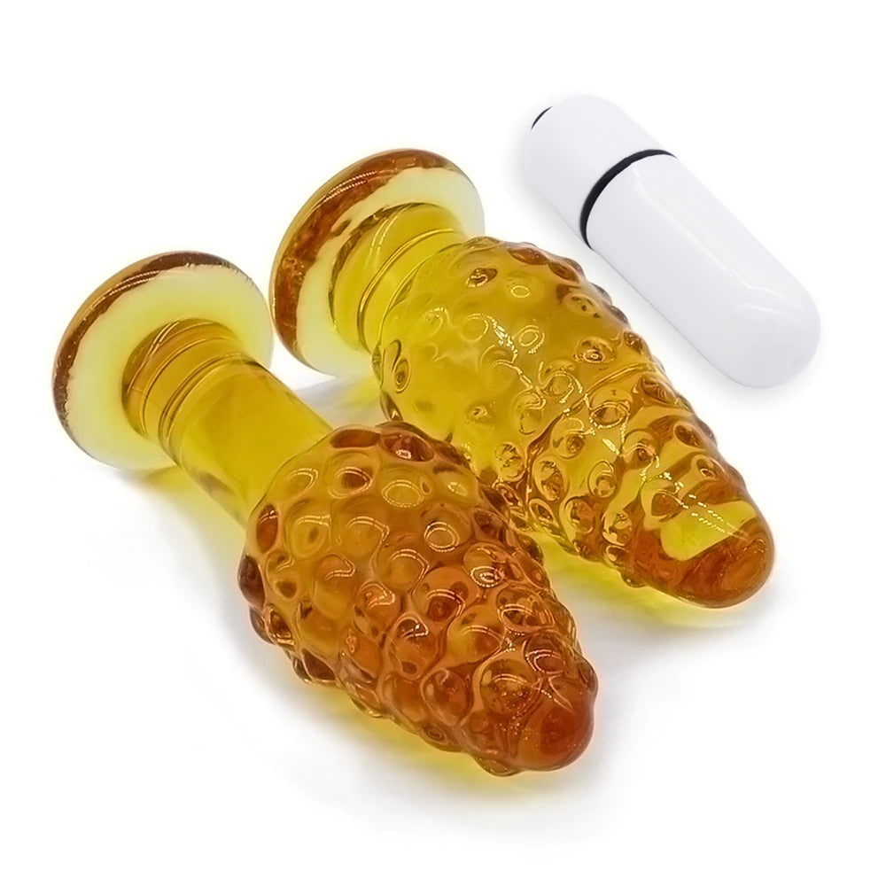 3pcs/Set Adult Anal Plug Toys / Dildo Yellow Glass Butt Plug / Women Sex Toy - EVE's SECRETS