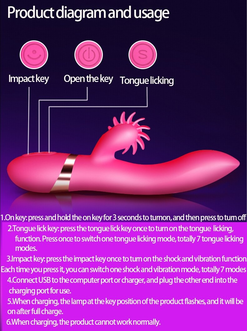 7-Frequencies Rabbit Vibrator with Licking Function / Women's Sex Stimulator - EVE's SECRETS