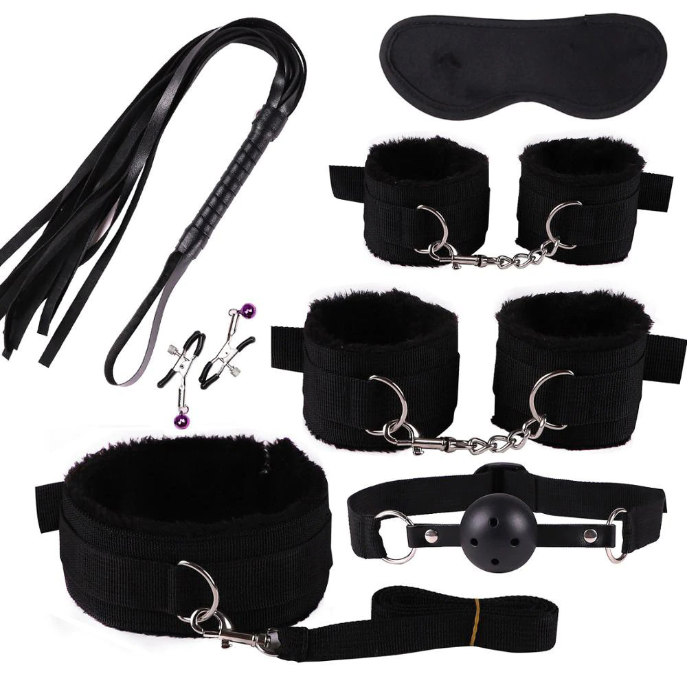 7 Pcs BDSM Kit for Couples / Adult Sex Toy Handcuffs / Erotic Accessories for Role Games - EVE's SECRETS