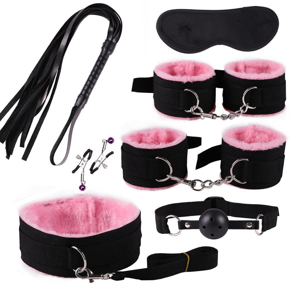 7 Pcs BDSM Kit for Couples / Adult Sex Toy Handcuffs / Erotic Accessories for Role Games - EVE's SECRETS