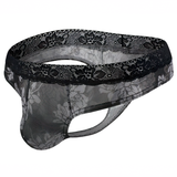Sous-vêtements respirants en dentelle sexy pour hommes / Sous-vêtements masculins G-String Flower Mesh Briefs Lingerie