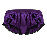 Men's Sissy Ruffled Lace Panties / Shiny Satin Low Rise Stretchy Gay Bikini Jockstraps - EVE's SECRETS
