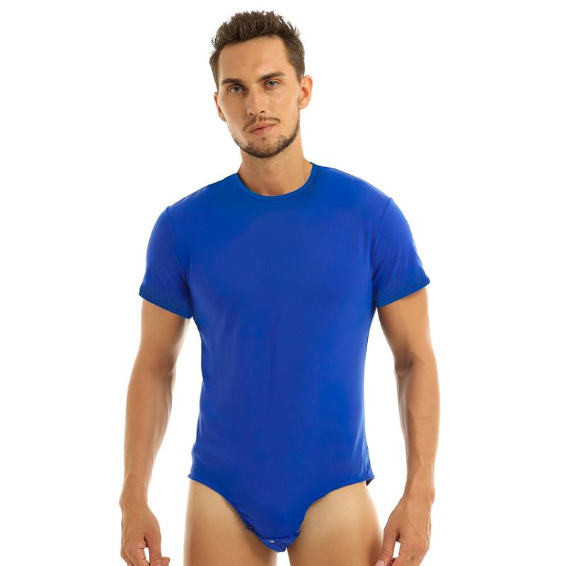 Adult Men's Lover Turn-Down Collar Bodysuit / Bulge Pouch Jockstraps Romper - EVE's SECRETS