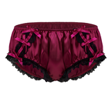 Men's Sissy Ruffled Lace Panties / Shiny Satin Low Rise Stretchy Gay Bikini Jockstraps - EVE's SECRETS