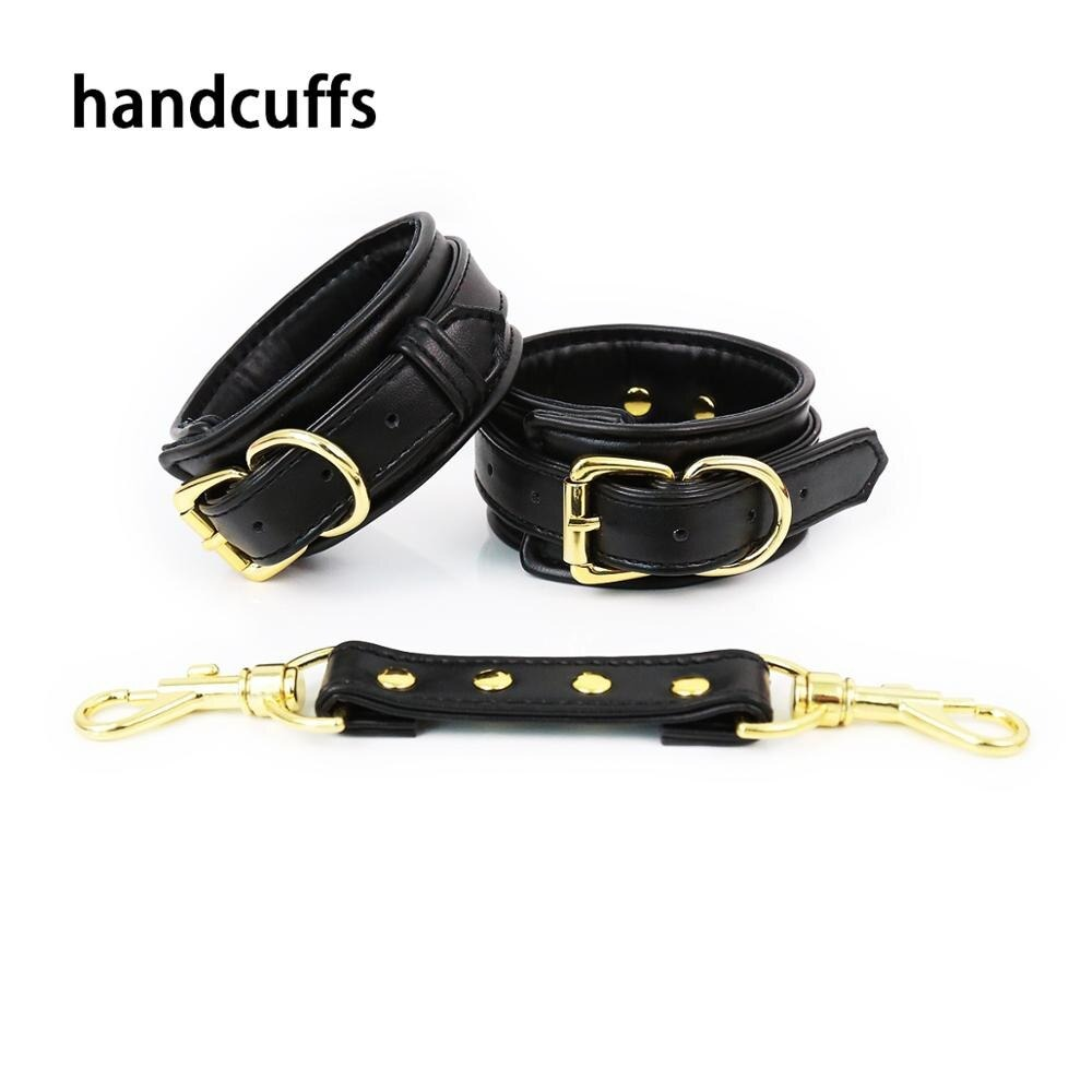 Adjustable PU Leather Handcuffs and Ankle Cuffs in Different Colors / Adult Toys for Erotic Games - EVE's SECRETS