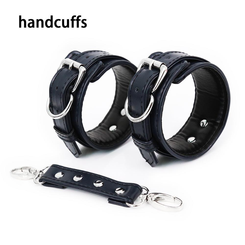 Adjustable PU Leather Handcuffs and Ankle Cuffs in Different Colors / Adult Toys for Erotic Games - EVE's SECRETS