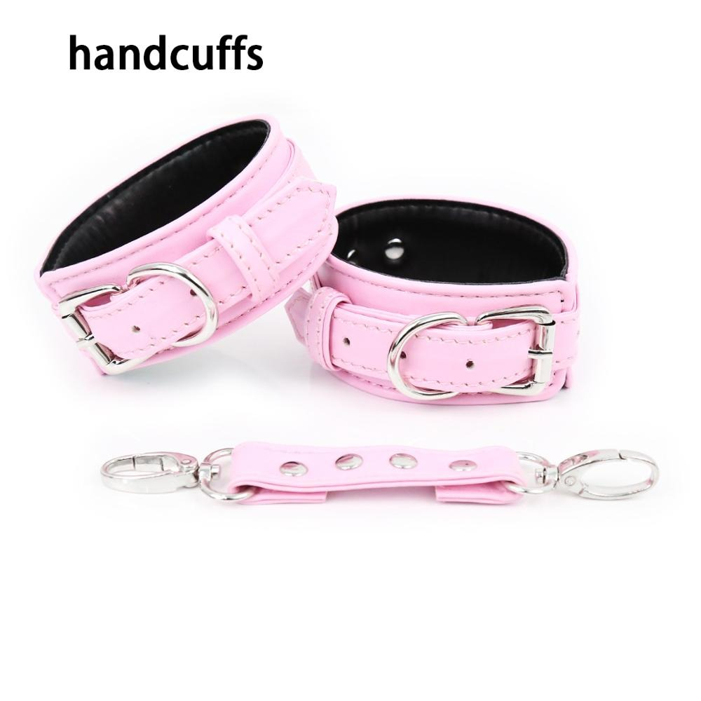 Adjustable PU Leather Handcuffs and Ankle Cuffs in Different Colors / Adult Toys for Erotic Games - EVE's SECRETS