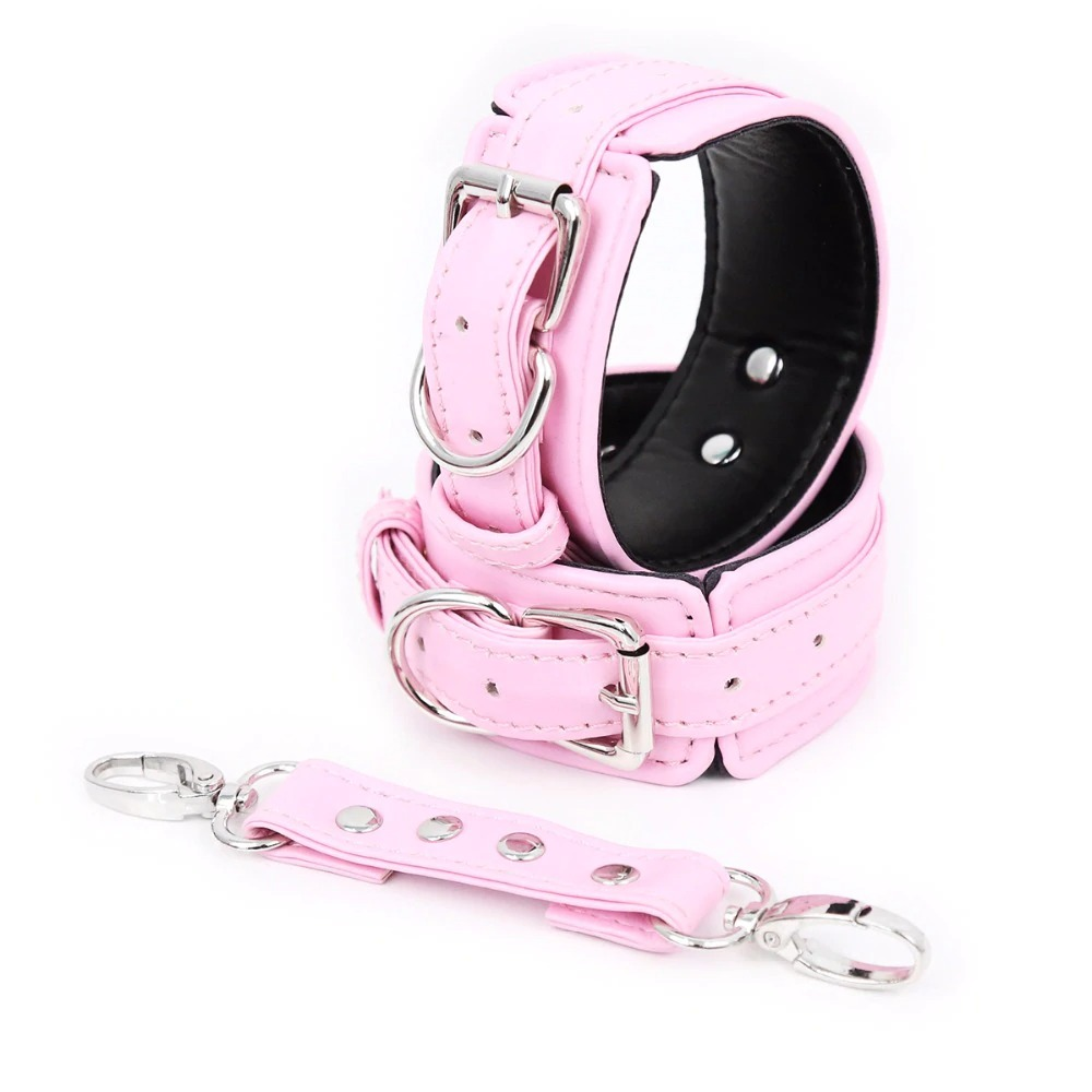 Adjustable PU Leather Handcuffs and Ankle Cuffs in Different Colors / Adult Toys for Erotic Games - EVE's SECRETS