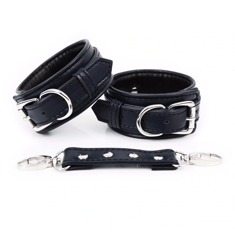 Adjustable PU Leather Handcuffs and Ankle Cuffs in Different Colors / Adult Toys for Erotic Games - EVE's SECRETS