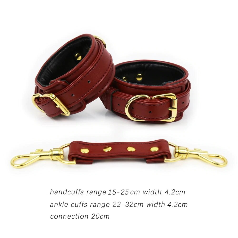 Adjustable PU Leather Handcuffs and Ankle Cuffs in Different Colors / Adult Toys for Erotic Games - EVE's SECRETS