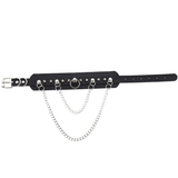 Adjustable Studded Choker with Two Chains / Sexy BDSM Collars - EVE's SECRETS
