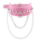 Adjustable Studded Choker with Two Chains / Sexy BDSM Collars - EVE's SECRETS