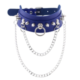 Adjustable Studded Choker with Two Chains / Sexy BDSM Collars - EVE's SECRETS