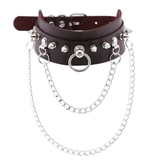 Adjustable Studded Choker with Two Chains / Sexy BDSM Collars - EVE's SECRETS