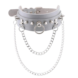 Adjustable Studded Choker with Two Chains / Sexy BDSM Collars - EVE's SECRETS