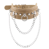 Adjustable Studded Choker with Two Chains / Sexy BDSM Collars - EVE's SECRETS