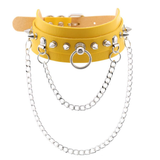 Adjustable Studded Choker with Two Chains / Sexy BDSM Collars - EVE's SECRETS