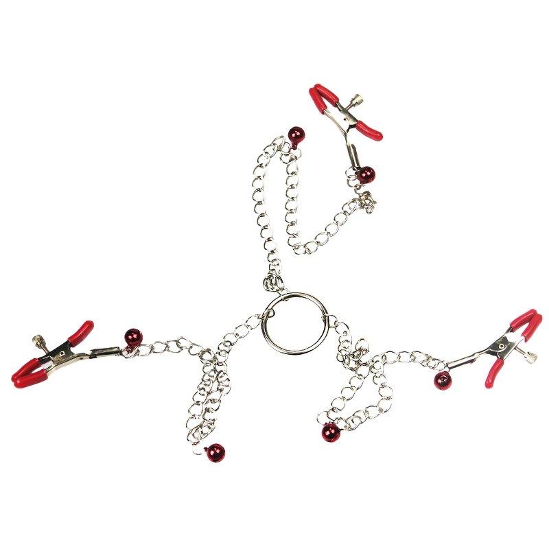 Adjustable Three-Headed Metal Nipple Clamps / BDSM Restraints / Adult Sex Toys For Couple - EVE's SECRETS
