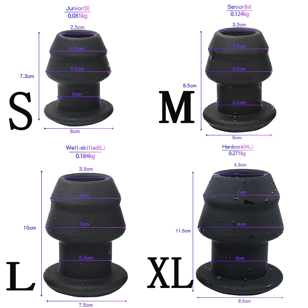 Adult Large Hollow Anal Plug with Silicone Stopper / Unisex Soft Butt Plug - EVE's SECRETS