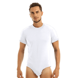 Adult Men's Lover Turn-Down Collar Bodysuit / Bulge Pouch Jockstraps Romper - EVE's SECRETS