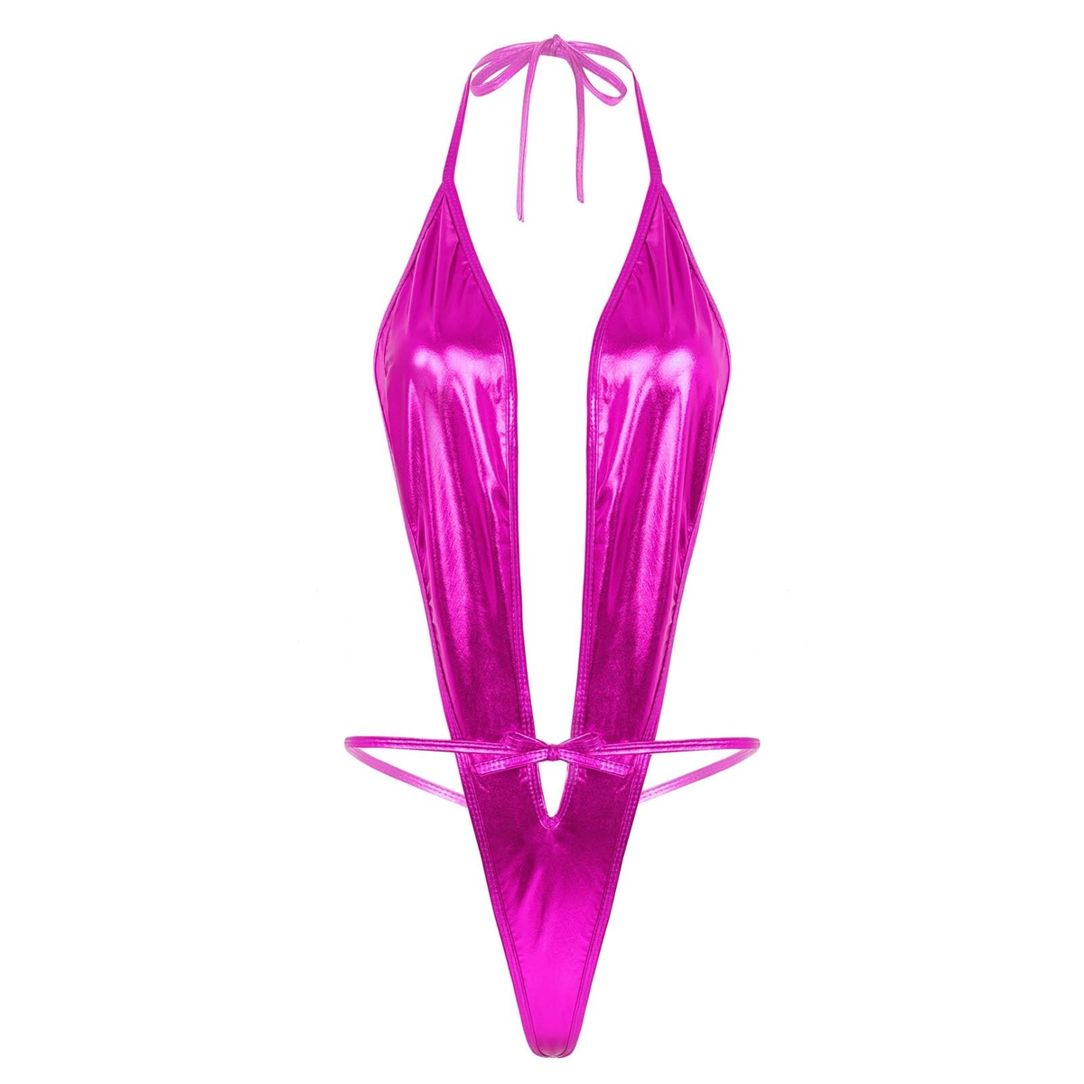 Adult Shiny Female Bodysuits / Sexy Wet Look Lingerie with Lace-up - EVE's SECRETS