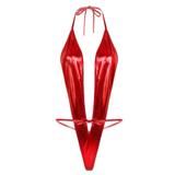 Adult Shiny Female Bodysuits / Sexy Wet Look Lingerie with Lace-up - EVE's SECRETS