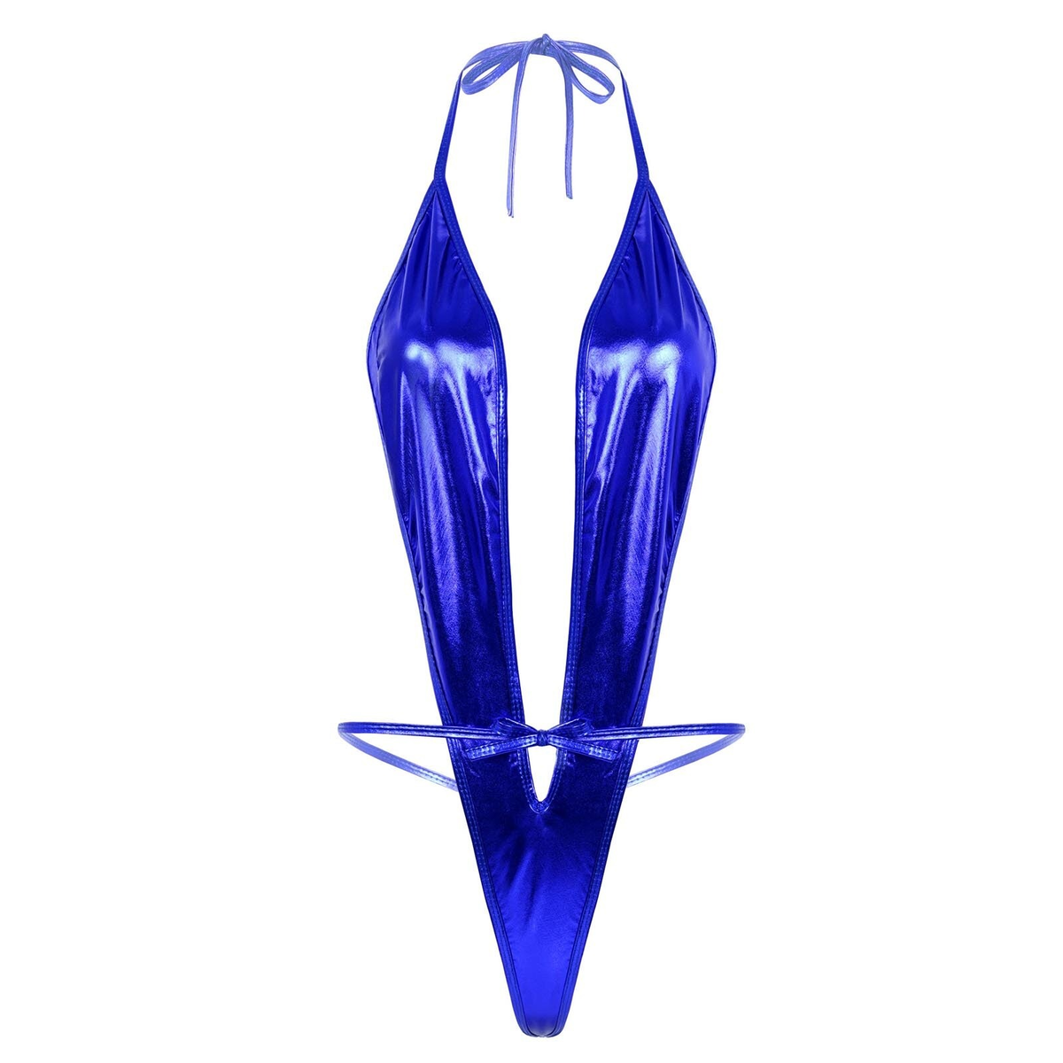 Adult Shiny Female Bodysuits / Sexy Wet Look Lingerie with Lace-up - EVE's SECRETS