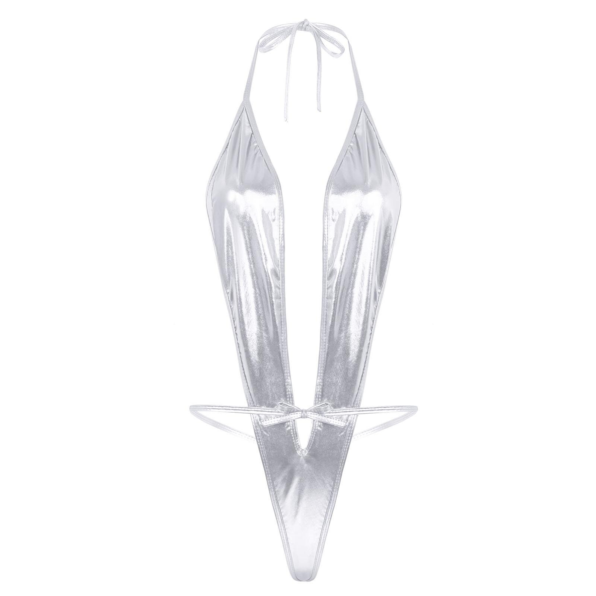 Adult Shiny Female Bodysuits / Sexy Wet Look Lingerie with Lace-up - EVE's SECRETS