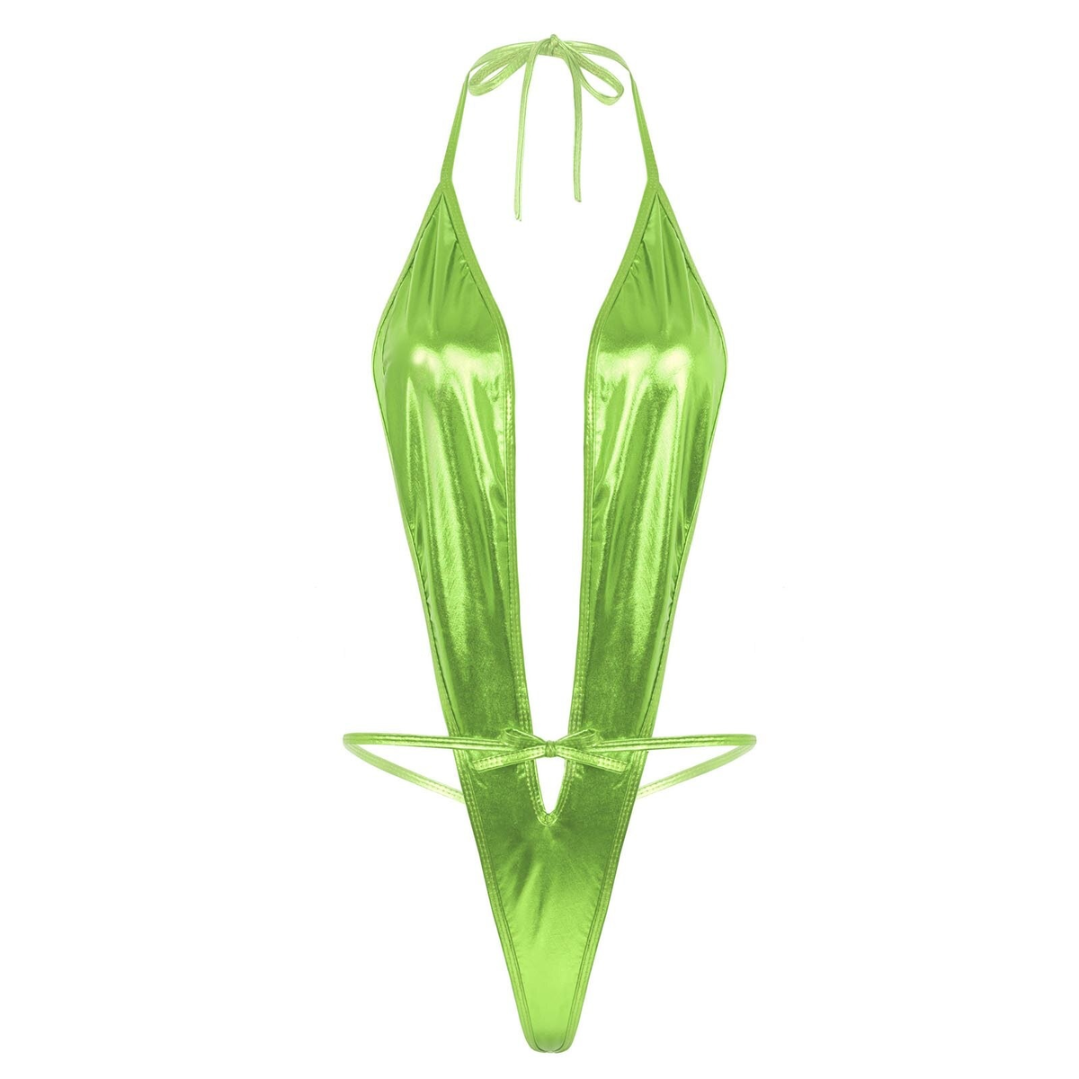 Adult Shiny Female Bodysuits / Sexy Wet Look Lingerie with Lace-up - EVE's SECRETS