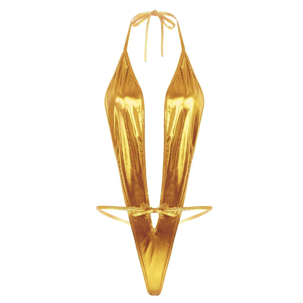 Adult Shiny Female Bodysuits / Sexy Wet Look Lingerie with Lace-up - EVE's SECRETS
