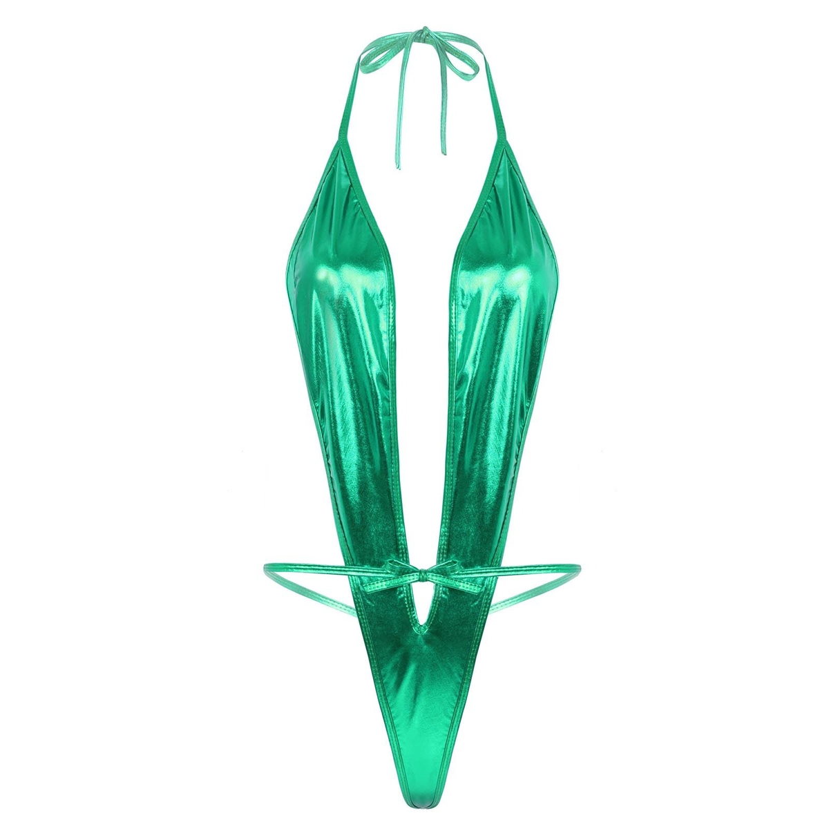 Adult Shiny Female Bodysuits / Sexy Wet Look Lingerie with Lace-up - EVE's SECRETS