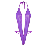 Adult Shiny Female Bodysuits / Sexy Wet Look Lingerie with Lace-up - EVE's SECRETS