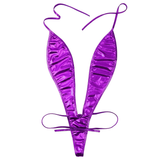 Adult Shiny Female Bodysuits / Sexy Wet Look Lingerie with Lace-up - EVE's SECRETS