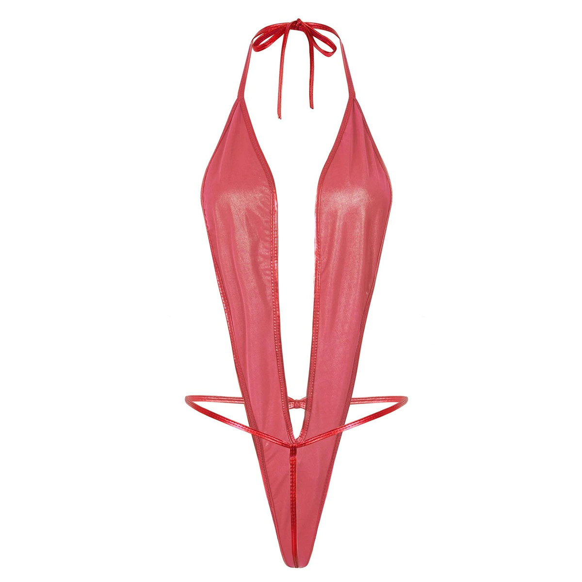 Adult Shiny Female Bodysuits / Sexy Wet Look Lingerie with Lace-up - EVE's SECRETS