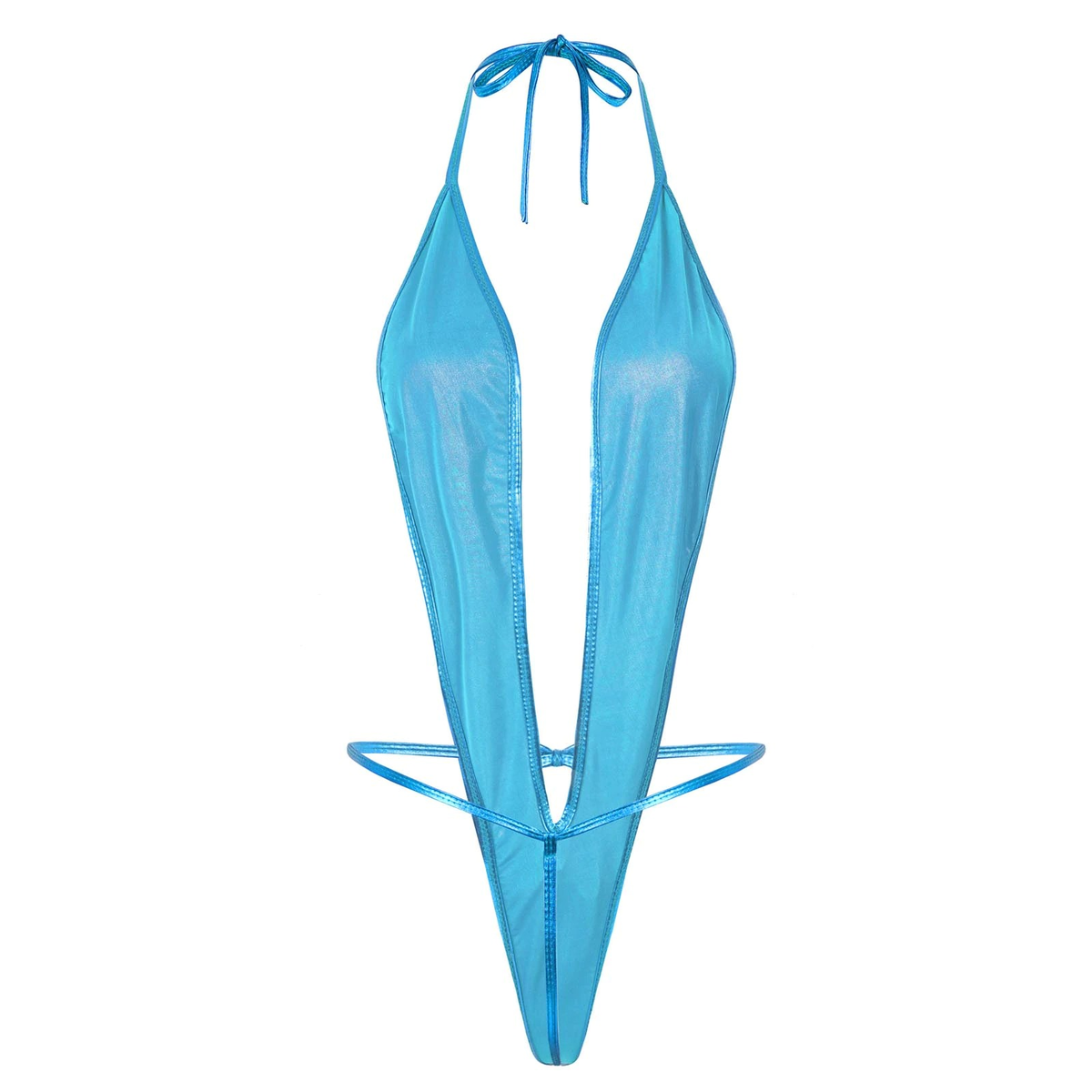 Adult Shiny Female Bodysuits / Sexy Wet Look Lingerie with Lace-up - EVE's SECRETS