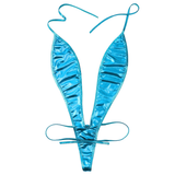 Adult Shiny Female Bodysuits / Sexy Wet Look Lingerie with Lace-up - EVE's SECRETS