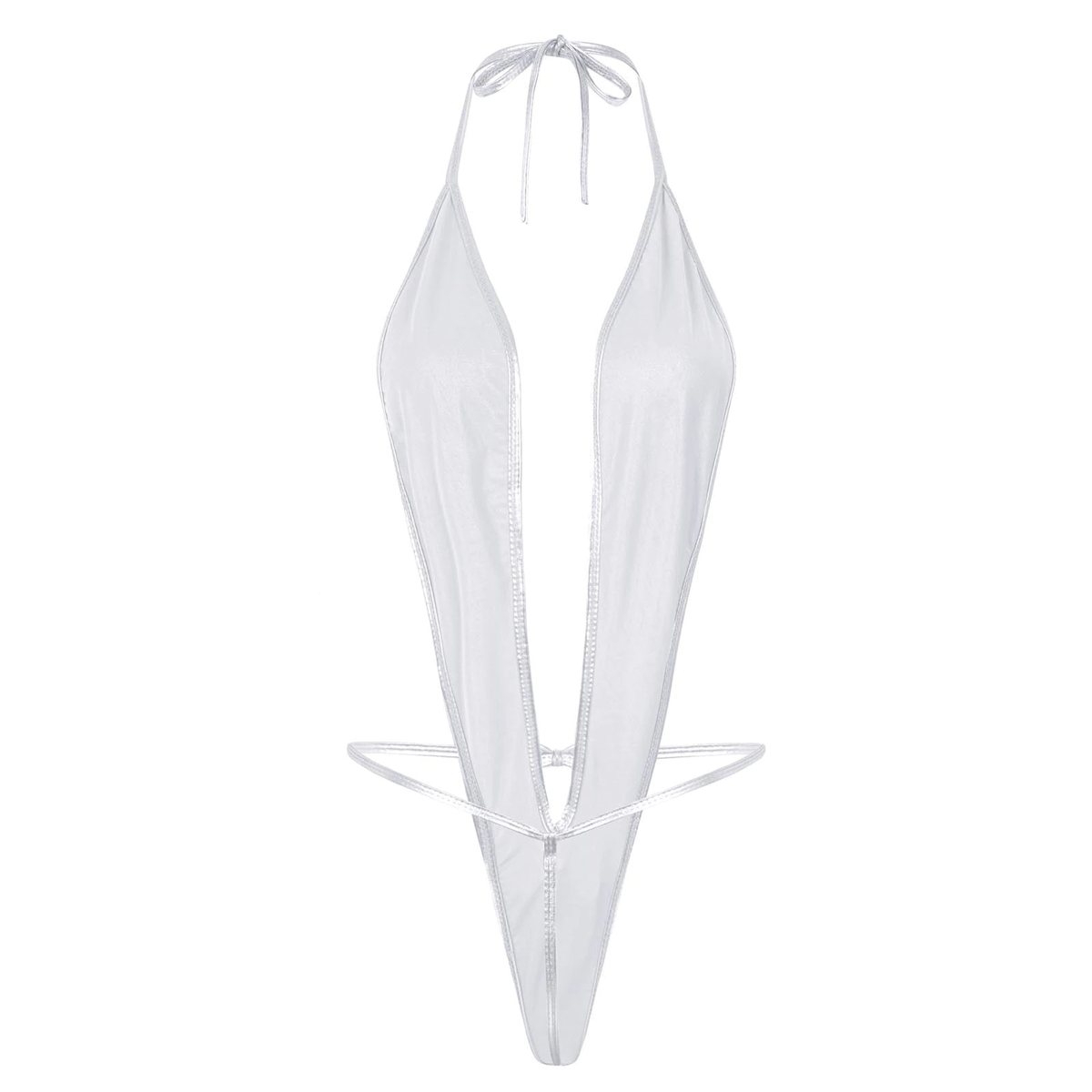 Adult Shiny Female Bodysuits / Sexy Wet Look Lingerie with Lace-up - EVE's SECRETS