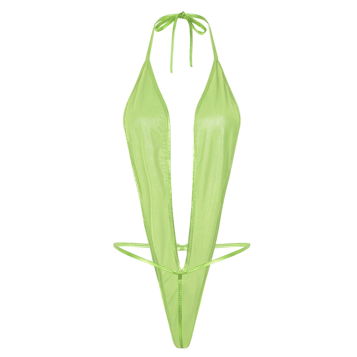 Adult Shiny Female Bodysuits / Sexy Wet Look Lingerie with Lace-up - EVE's SECRETS